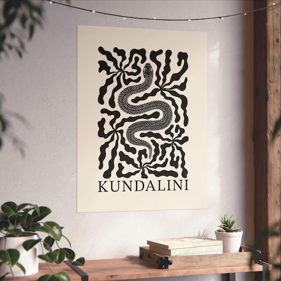 Kundalini Snake Poster Yoga Wall Art Boho Print Mystical Spiritual Home Decor