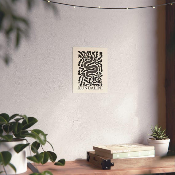 Kundalini Snake Poster Yoga Wall Art Boho Print Mystical Spiritual Home Decor
