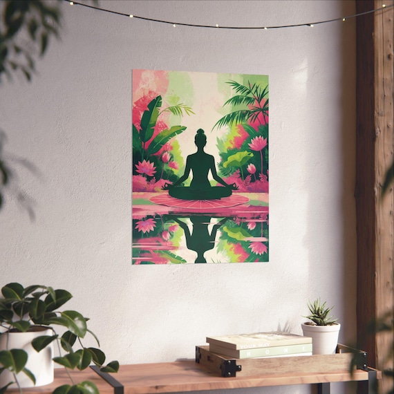 Yoga Wall Art Meditation Poster Mindfulness Yoga Decor Spiritual Woman Gift