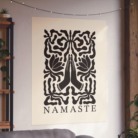Namaste Hands Poster Matte Vertical Wall Art Yoga Meditation Print Spiritual Home Decor