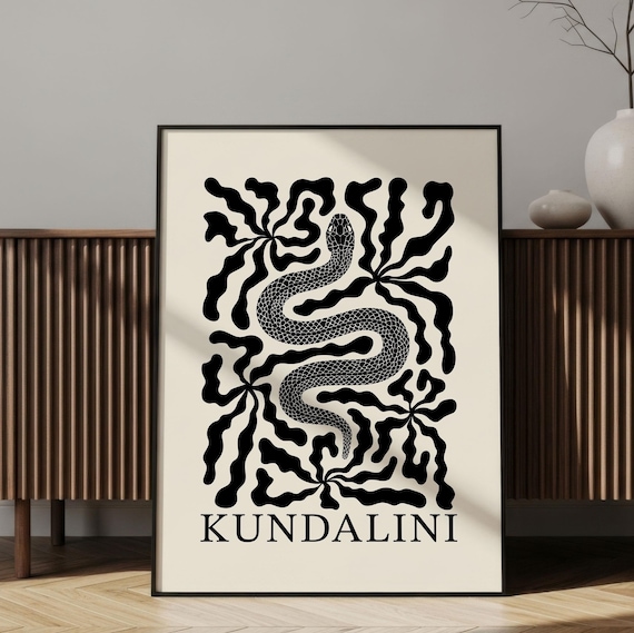 Kundalini Snake Poster Yoga Wall Art Boho Print Mystical Spiritual Home Decor