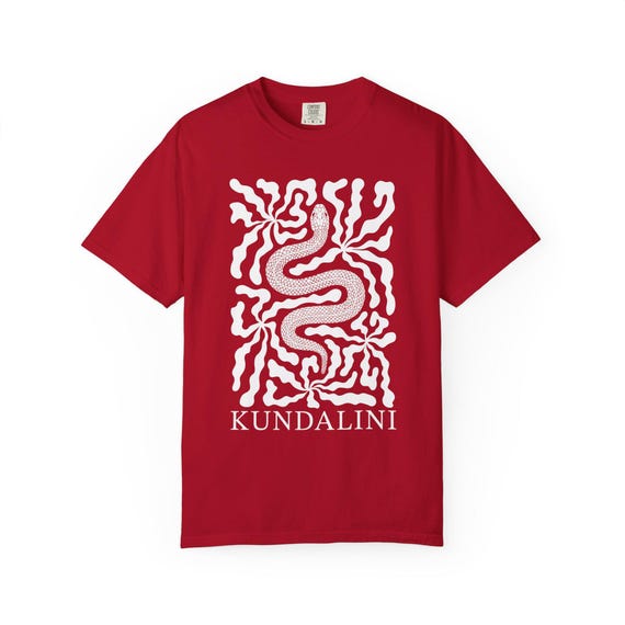 Kundalini Shirt Unisex Fit Meditation Tee With Snake and Abstract Boho Flowers