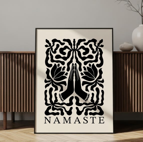 Namaste Hands Poster Matte Vertical Wall Art Yoga Meditation Print Spiritual Home Decor