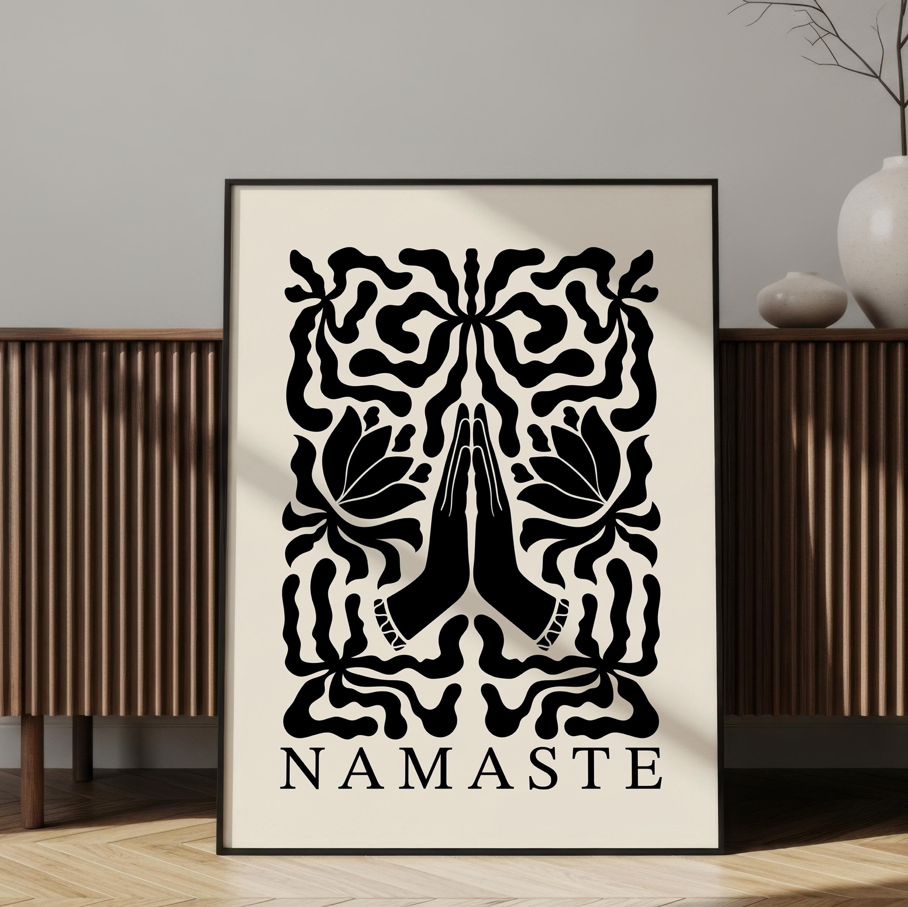 Namaste Hands Poster Matte Vertical Wall Art Yoga Meditation Print Spiritual Home Decor