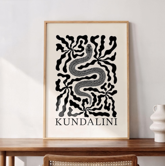 Kundalini Snake Poster Yoga Wall Art Boho Print Mystical Spiritual Home Decor