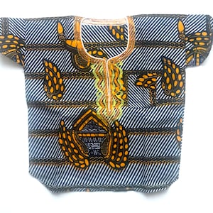Kid&#39;s Ankara Kaftan Top with embrodiary