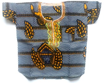 Kid's Ankara Kaftan Top with embrodiary