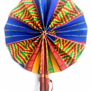 Foldable Kente Print Handheld Fan