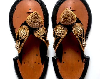 Gold Chain Ahenema (Traditional Ghanaian Slippers)