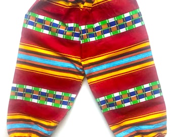 Kid's Kente Print Harem Style Trousers (Elasticated)