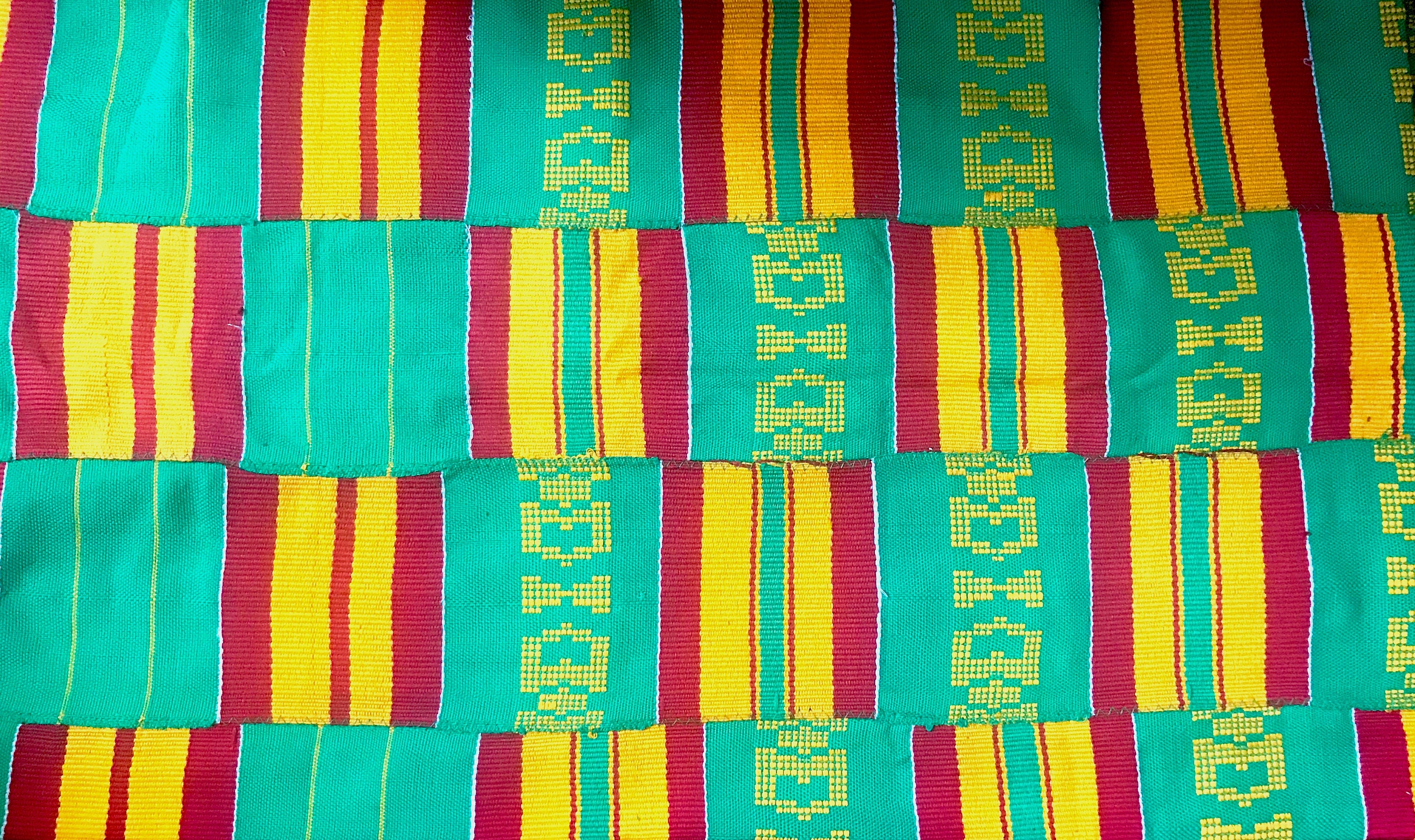 Large Ashanti Ghana African Kente Cloth 140 X 82 Inches 