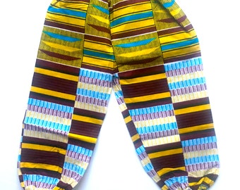 Kid's Kente Print Harem Style Trousers (Elasticated)