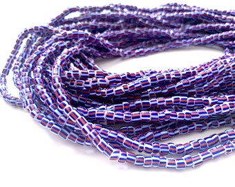 Red, White and Blue African Handmade Waist Bead *per one strand*