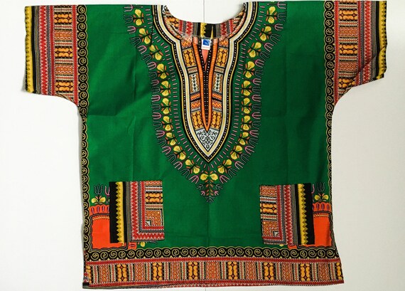 Unisexe Forest Green Angelina Kaftan (Dashiki) France