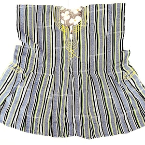Unisex Fugu Top/Batakari/Smock - Cotton Woven, Northen Ghana, Traditional Top, V-neck and Flare Design