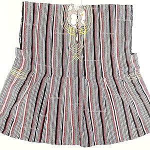 Unisex Fugu Top/Batakari/Smock - Cotton Woven, Northen Ghana, Traditional Top, V-neck and Flare Design