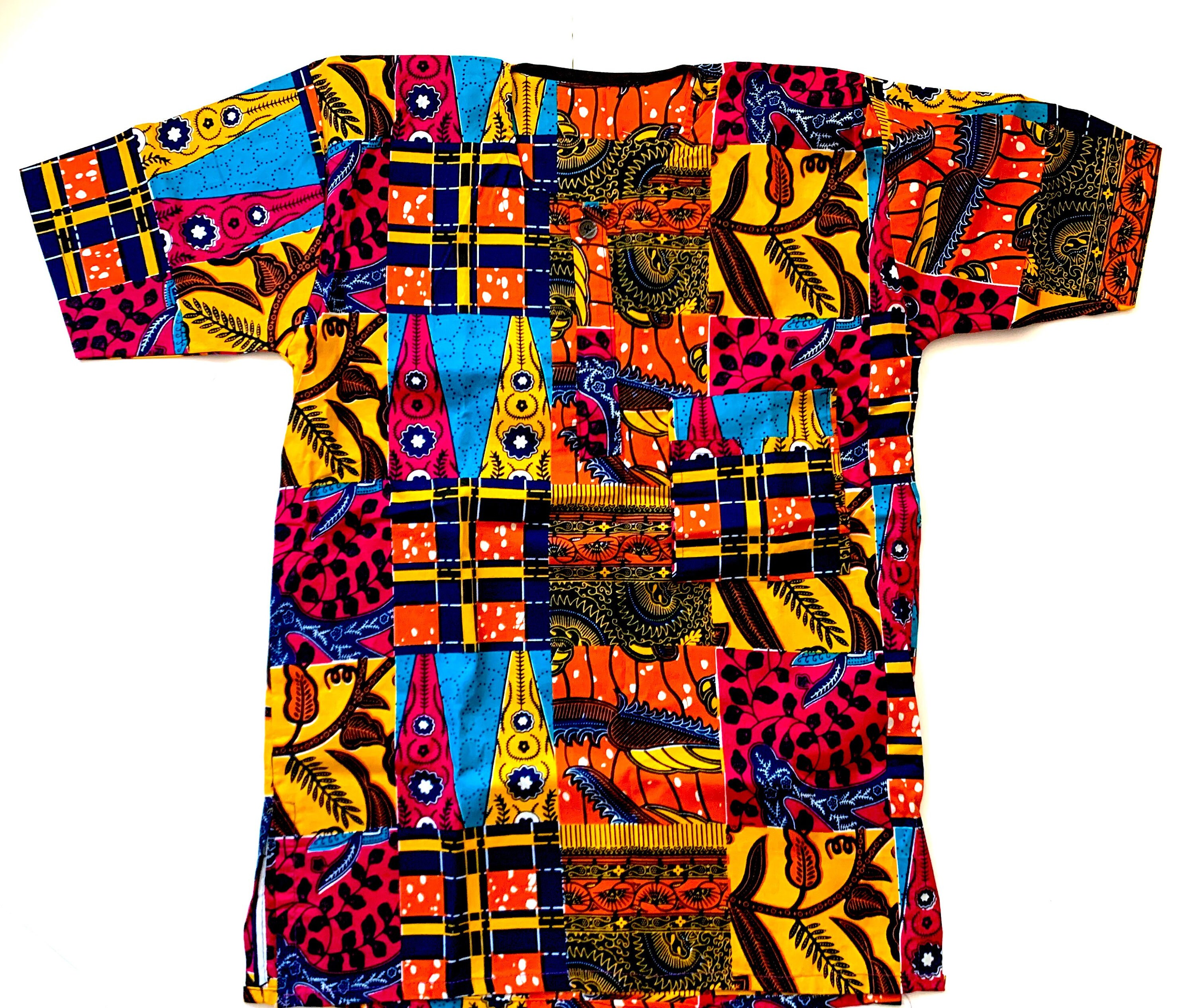 Image of Men's Ankara/Wax Print Top With Embroidery