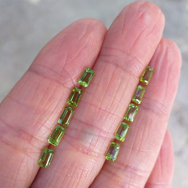 5x3mm Faceted Emerald Octagon Cut Shape AA Grade Natural Gemstone Peridot / 1 to 10 Pieces WHOLESALE PRICING image 5