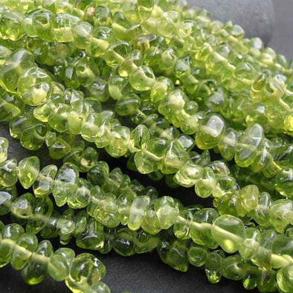 Peridot Smooth Tumble Polished Nuggets 16" Strand, Vintage Craftstones, Arizona, San Carlos Peridot - Wholesale Pricing Peridot Stone