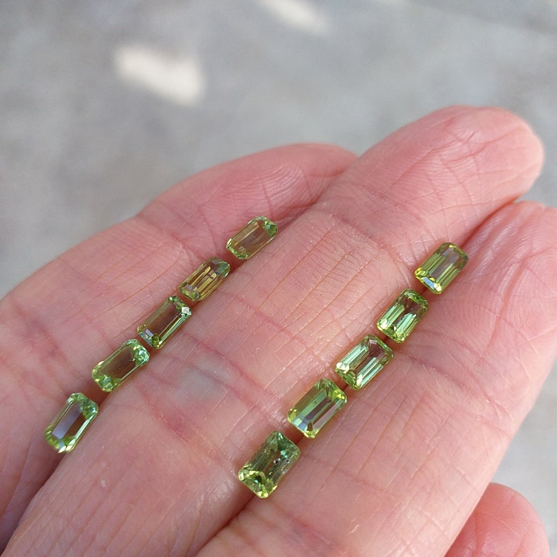 5x3mm Faceted Emerald Octagon Cut Shape AA Grade Natural Gemstone Peridot / 1 to 10 Pieces WHOLESALE PRICING image 1