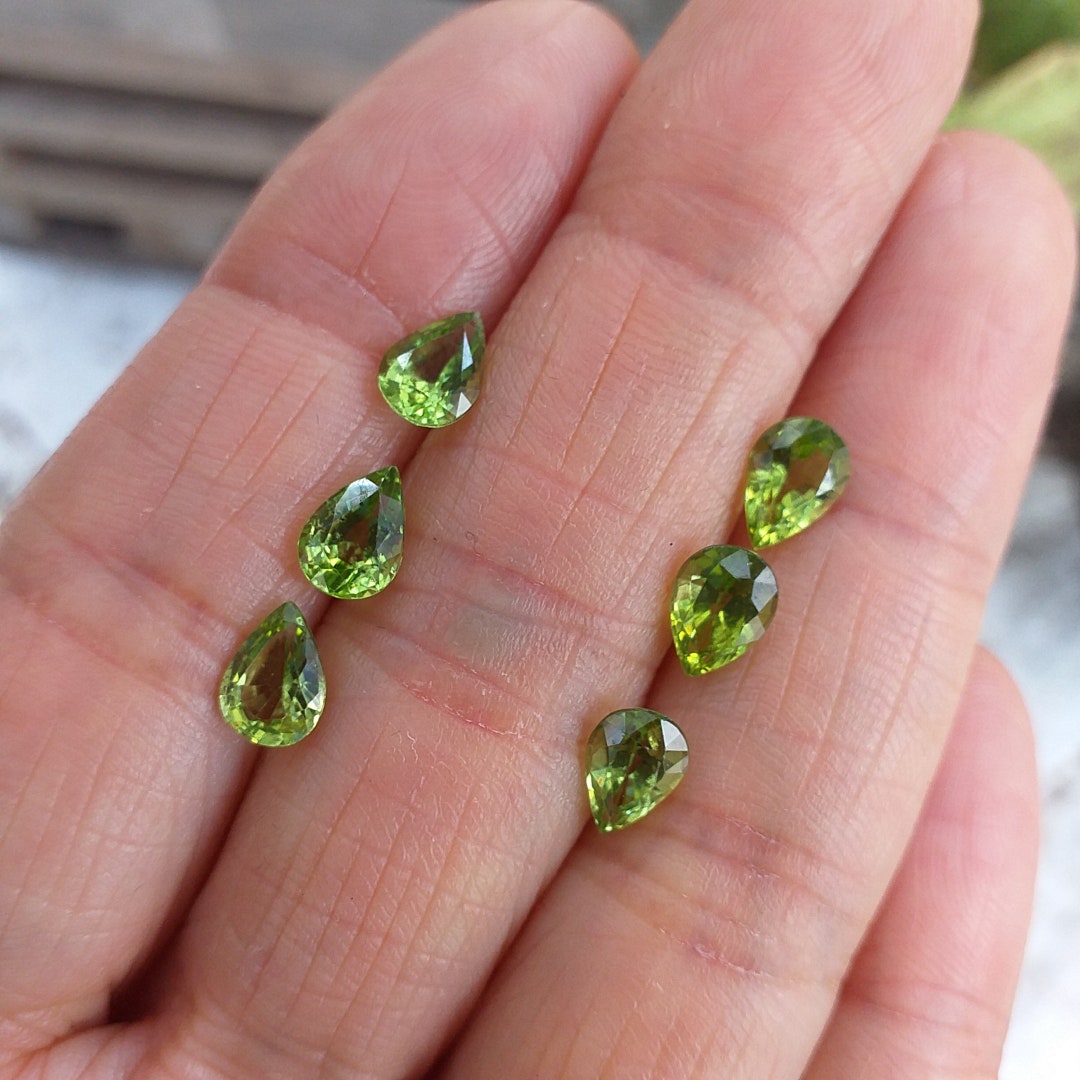 7x5mm Faceted Pear or Tear Drop Shape AA Grade Natural Gemstone Peridot 1 to 10 Pieces WHOLESALE PRICING Etsy