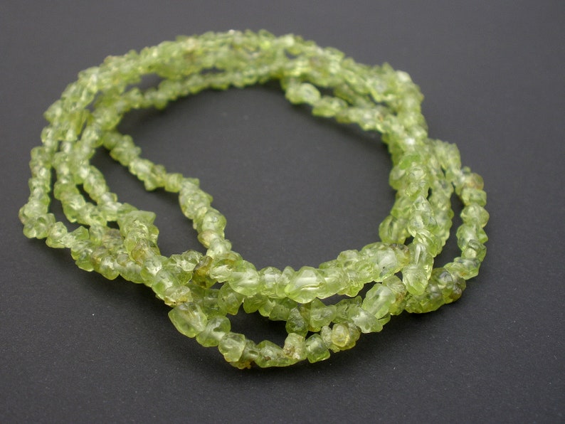 Natural Gemstone Peridot Raw 4mm Beads 36 Strand 1 to 3 Stands at FACTORY DDIRECT WHOLESALE Price image 2