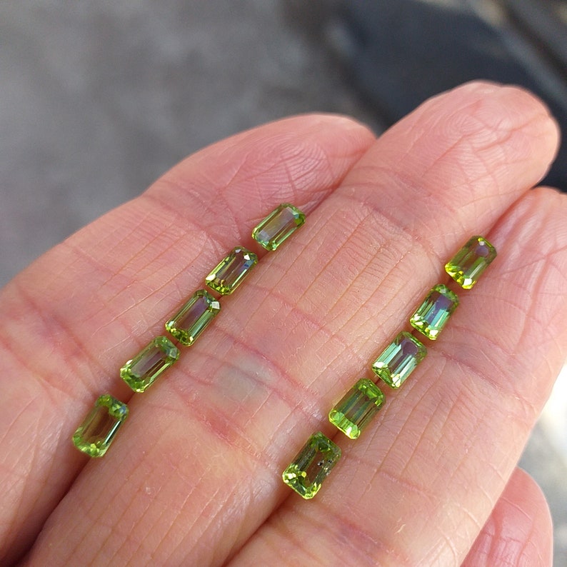 5x3mm Faceted Emerald Octagon Cut Shape AA Grade Natural Gemstone Peridot / 1 to 10 Pieces WHOLESALE PRICING image 6