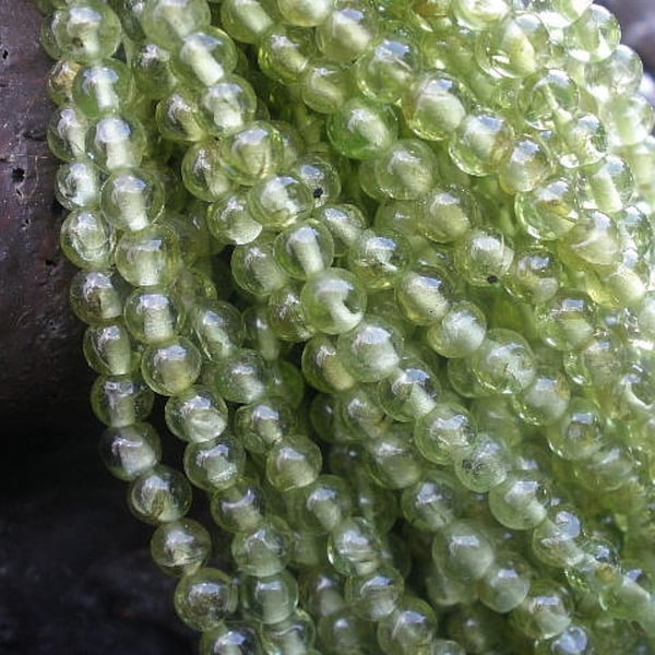 1 - 6 Strands Natural Gemstone  A Grade Peridot 3mm Round Beads - Full 14 1/2" Strands - Factory Direct Wholesale Pricing