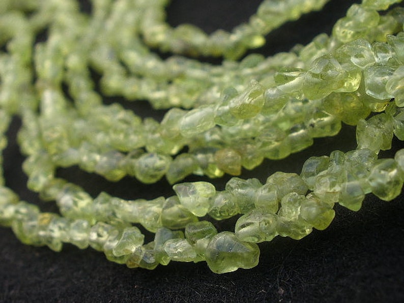 Natural Gemstone Peridot Raw 4mm Beads 36 Strand 1 to 3 Stands at FACTORY DDIRECT WHOLESALE Price image 3