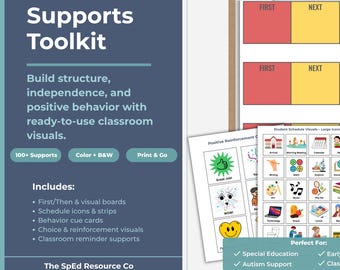 Special Education Visual Supports Toolkit | First Then Boards, Schedules, Autism Classroom Tools