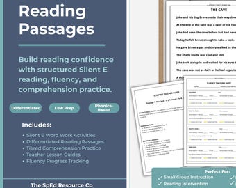 Lesetexte mit stummem E (CVCe) für den Förderunterricht | Leseflüssigkeit und Leseverständnis mit dem magischen E, Klassen 1-4