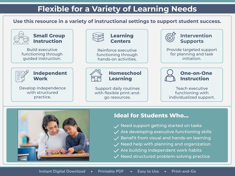 Task Initiation & Executive Functioning Bundle for Special Education | Independence Skills, IEP Support K-4 image 5