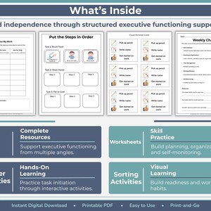 Task Initiation & Executive Functioning Bundle for Special Education | Independence Skills, IEP Support K-4 image 2