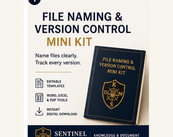 Kit de nommage et de contrôle de version des fichiers | Modèles de contrôle de documents modifiables