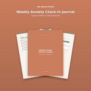 Weekly Anxiety Check-In Journal | Printable Digital Download | Quick Mental Health Journal, 5-Minute Self-Check, Undated
