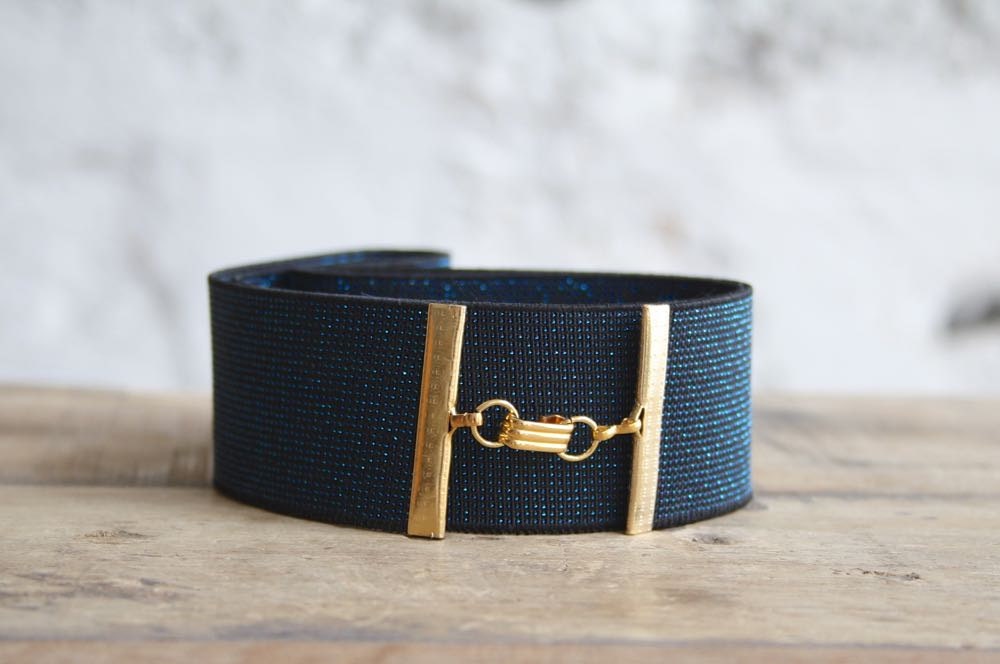 Wide blue belt navy blue belt elastic waist belt blue dress Etsy