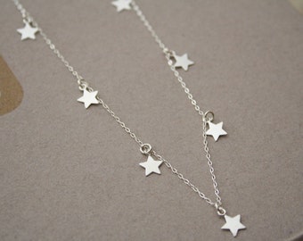 Sterling silver star charm necklace, Dainty star necklace, Small silver star necklace, Everyday delicate necklace, Gift for Girlfriend