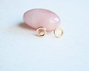 Gold circle studs, geometric gold earrings stud, everyday studs, simple post earrings, minimal gold stud earrings, simple gold studs