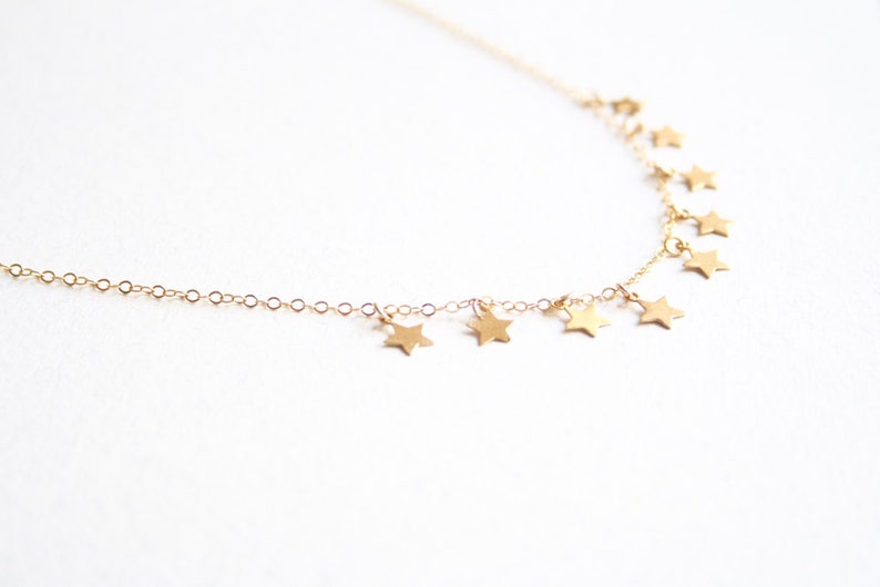 Gold star necklace, Gold filled star necklace, Gold star charm necklace, Delicate everyday gold filled necklace, Dainty gold charm necklace image 2