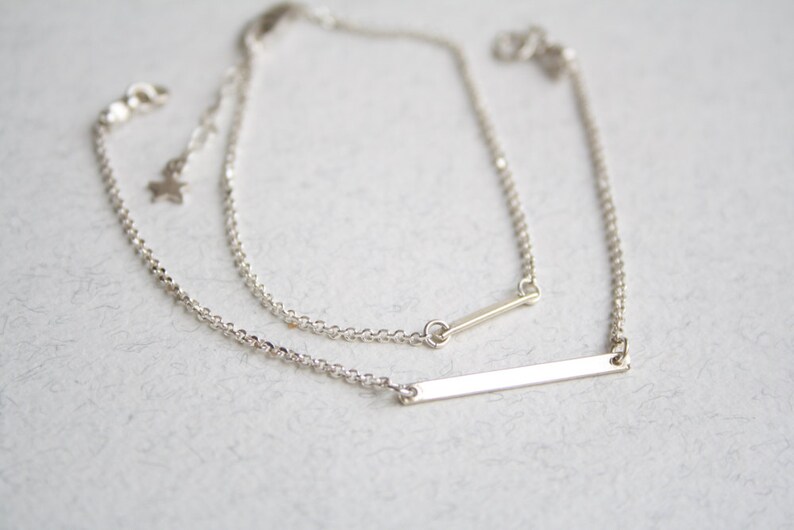 Sterling Silver Bar Bracelet Everyday Bracelet Minimalist Etsy