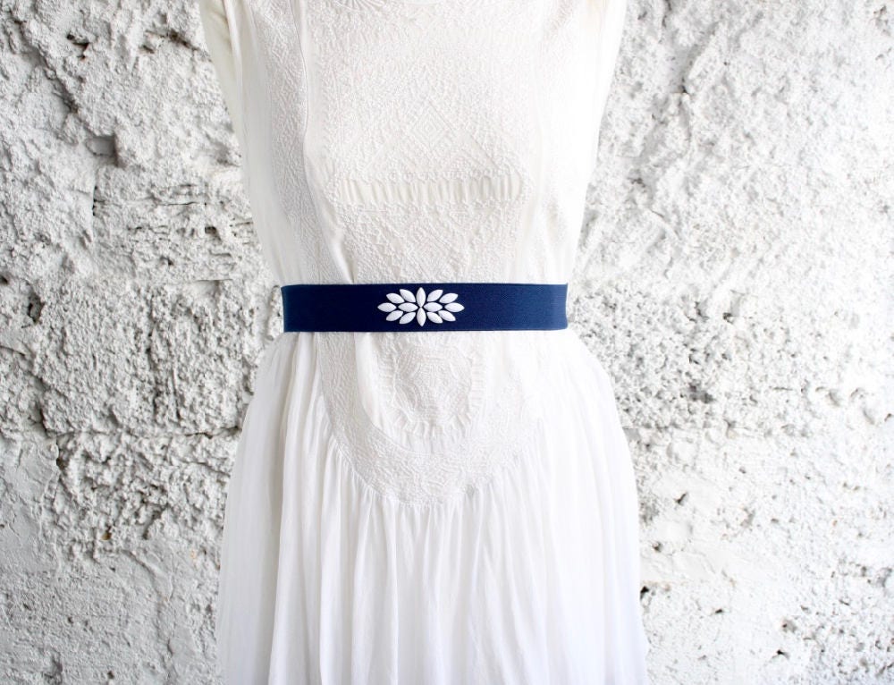 Dress Belt, Blue Wedding Belt, Elastic Belt, Blue Dress Belt, Wide