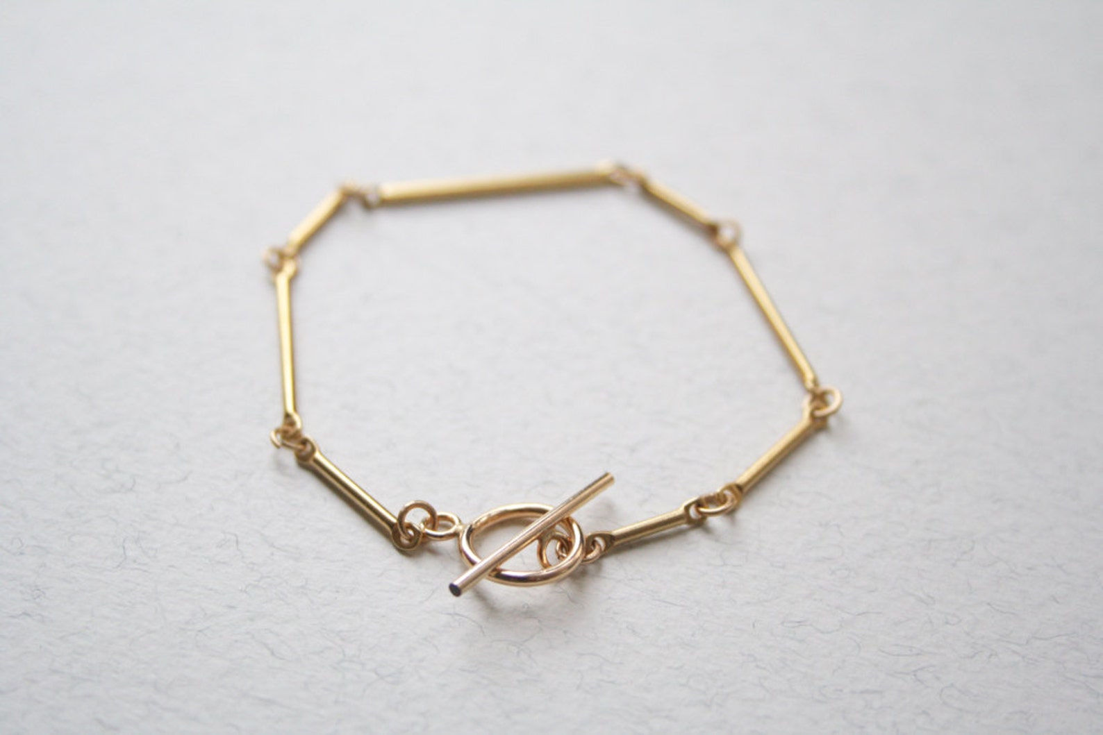 Gold link bar bracelet bar chain bracelet delicate gold Etsy