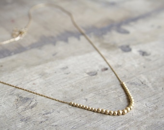 Tiny gold beads necklace, gold filled beads necklace, simple gold necklace, dainty gold filled necklace, everyday layering gold necklace