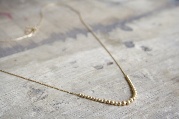 Tiny gold beads necklace, gold filled beads necklace, simple gold necklace, dainty gold filled necklace, everyday layering gold necklace