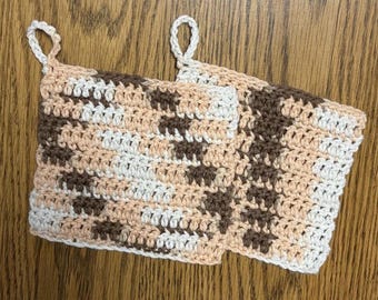 Setjes washandjes en gezichtsscrubs - bruin, wit en beige ombré