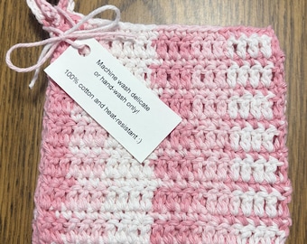 Set van 4 katoenen washandjes - Roze gemêleerd
