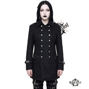 Double Breasted Gothic Military Coat for Women | Victorian Steampunk Long Jacket | Plus Size 3XS–6XL | Alt Festival  Wool Coat | Dark Wear