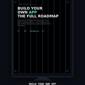 Crea tu propia app: hoja de ruta y libro de trabajo completos para desarrolladores / Curso de programación en PDF, guía de tecnologías, seguimiento de lanzamiento de 30 días, descarga digital.