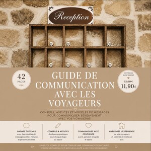 Guide de communication avec les voyageurs pour gite de charme et location saisonnière, modèle Canva