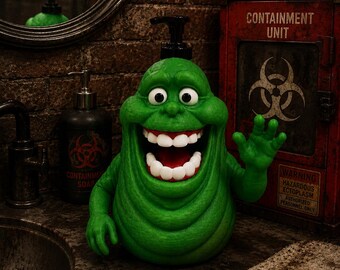 Distributeur de savon fantôme vert imprimé en 3D | Décoration de salle de bain effrayante (pompe à mousse)